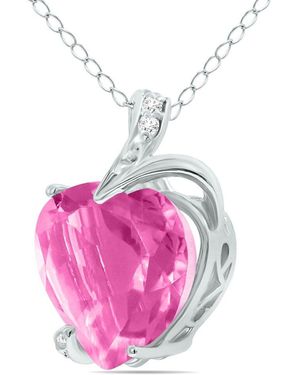 Gem Spark 14k 4.78 Ct. Tw. Diamond & Pink Topaz Necklace