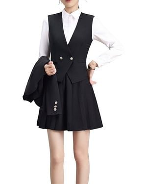 Olivia Taylor 2Pc Vest & Shirt Set - Blue