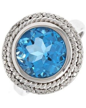 Gemstones Diamond Select Cuts 4.60 Ct. Tw. Diamond & Topaz Ring - Blue