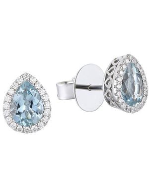 Gregg Ruth 18K 1.30 Ct. Tw. Diamond & Aquamarine Earring - Blue