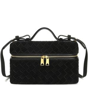 Tiffany & Fred Paris Woven Suede Leather Camera Bag - Black