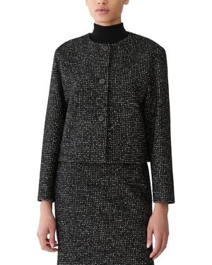 Lafayette 148 New York Collarless Drop Shoulder Wool-Blend Jacket - Black