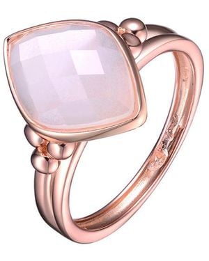 Genevive Jewelry 14k Rose Gold Vermeil Chalcedony Ring - Pink