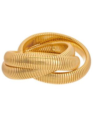 Meshmerise Rhodium Plated Triple Twist Bangle Bracelet - Metallic