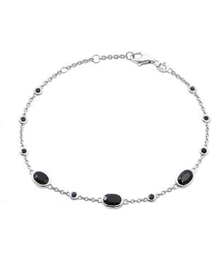 Gemstones 2.20 Ct. Tw. Sapphire Bracelet - Metallic
