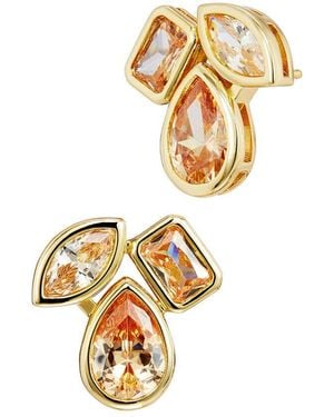 Savvy Cie 14K Plated Cz Stud Earrings - Metallic