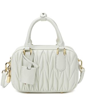 Tiffany & Fred Paris Pleated Leather Satchel - White