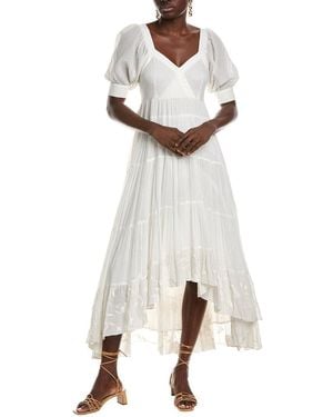 Hemant & Nandita Short Sleeve Maxi Dress - Natural