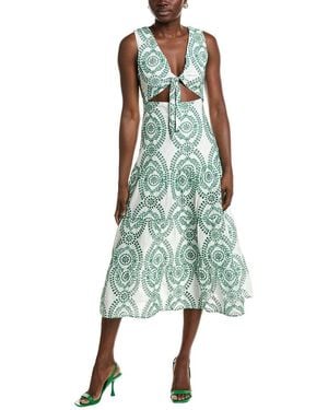 IPPONELLI Broderie Midi Dress - Green