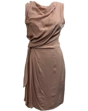 Dior Side Knotted Midi Dress (Authentic Pre-Loved) - Brown