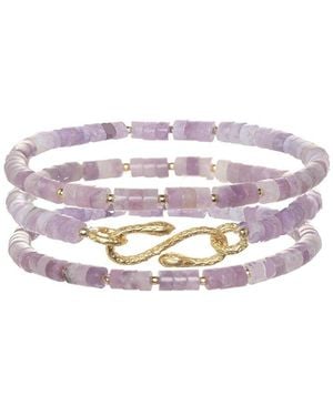 Rachel Reinhardt Jewelry 14k Over Silver Tanzanite Snake Stretch Bracelet - White