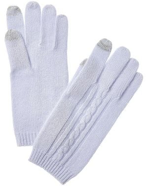 Phenix Placed Cable Touch Tech Cashmere Gloves - Blue