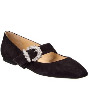 Jimmy Choo Cheri Suede Ballerina Flat - Black