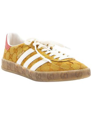 Gucci Leather X Adidas GG Supreme Gazelle Trainer (authentic Pre- Loved) - Metallic