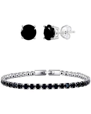 Donatello Gian Bracelet & Earrings Set - White