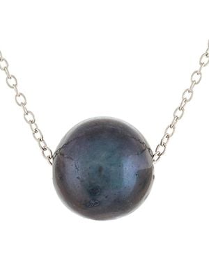 Splendid Silver 10-11mm Freshwater Pearl Necklace - Blue