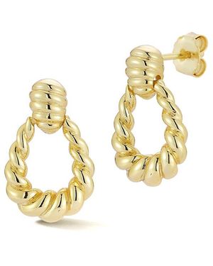 Glaze Jewelry 14k Plated Silver Twisty Door Knocker Earrings - Metallic
