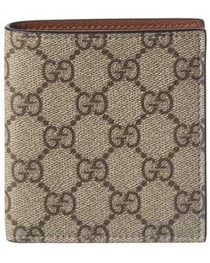 Gucci GG Supreme Canvas & Leather Wallet - Metallic
