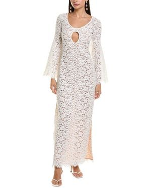 Michael Kors Lace Flare Silk-Lined Gown - White