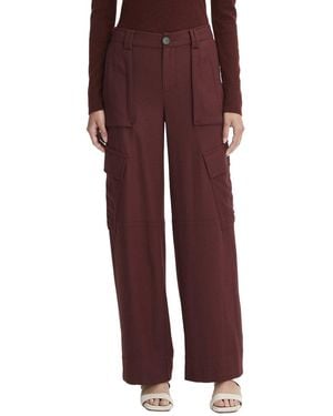 Vince Flannel Wide Leg Raver Wool-Blend Pant - Purple