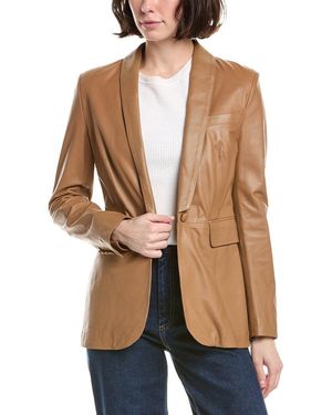 Eleventy Leather Jacket - Natural