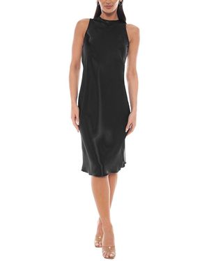 Bebe Satin Midi Dress - Black