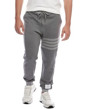 Thom Browne Drawstring Silk-Blend Track Pant - Grey