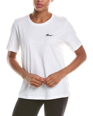 Hanro Natural Embroidered Logo T-Shirt - White