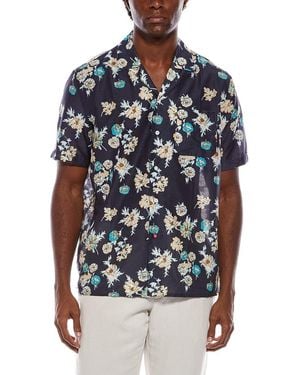 Isaia Silk-Blend Sport Shirt - Blue