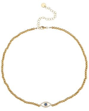 Eye Candy LA Titanium Cz Evil Eye Necklace - Metallic