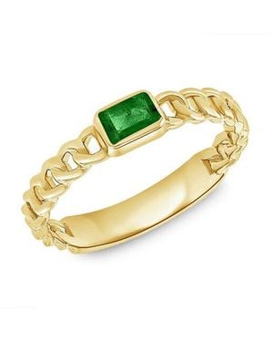 Sabrina Designs 14K 0.36 Ct. Tw. Emerald Curb Link Ring - Metallic