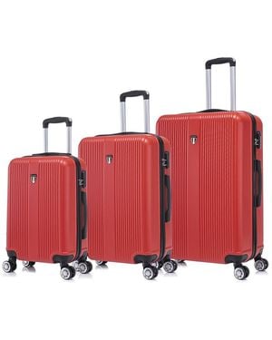 TUCCI Italy Lustria 3pc Hardside Luggage Set - Red