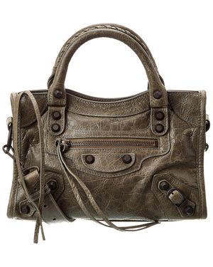 Balenciaga Le City Mini Leather Satchel - Brown