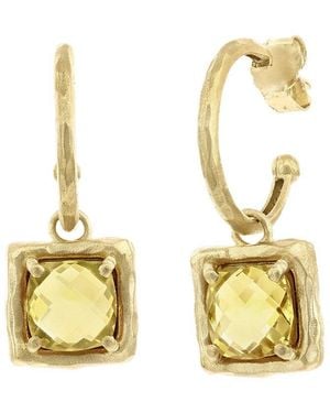 Reiss 14K 7.00 Ct. Tw. Diamond & Citrine Charm Earrings - Metallic