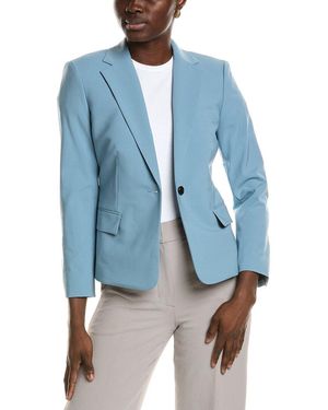 Theory 1-Button Slim Wool-Blend Jacket - Blue