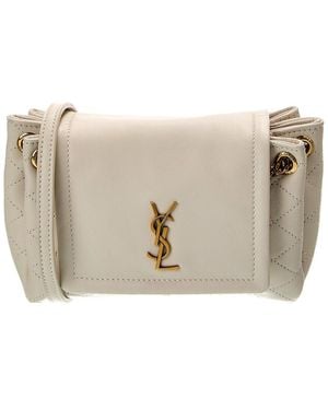 Saint Laurent Nolita Mini Leather Shoulder Bag - Grey