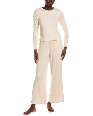 Natori 2Pc Bliss Essentials Long Sleeve Pajama Set - Natural
