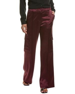 Tahari Satin Cargo Pant - Red