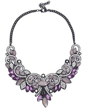 Eye Candy LA The Luxe Collection Crystal Dark Wing Statement Necklace - Metallic