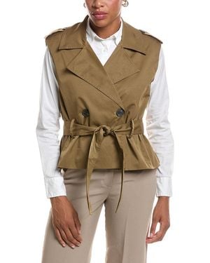 Estellina Button Coat Vest - Green
