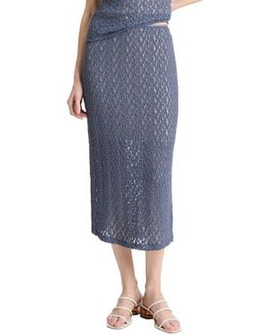 Vince Floral Smocked Skirt - Blue