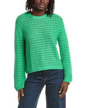 Isla Ollie Texture Stitch Flared Sleeve Sweater - Green
