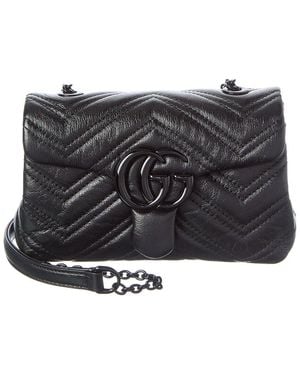 Gucci Gg Marmont Mini Leather Shoulder Bag - Black
