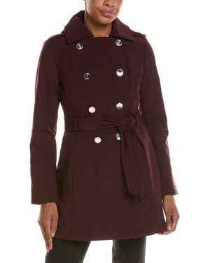 Kensie Double Breasted Softshell Jacket - Brown