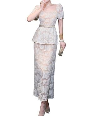 BURRYCO Short Sleeve Midi Dress - White