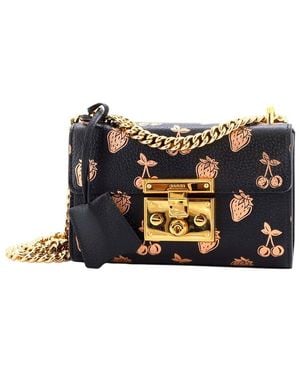 Gucci Black Printed Leather Padlock Shoulder Bag Small (authentic Pre-loved)