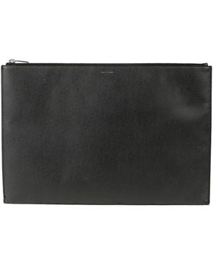 Saint Laurent Large Clutch Bag (Authentic Pre-Loved) - Black