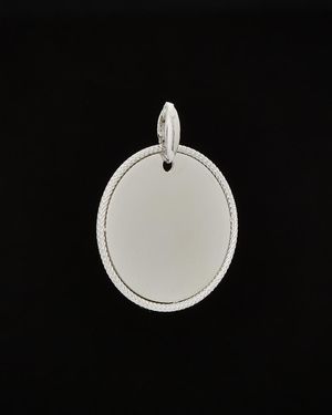 Italian Silver Medal Necklace - Black