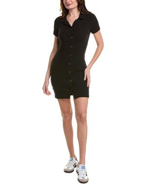 Project Social T Hideaway Button Front Sweaterdress - Black