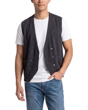 N.Peal Cashmere Buttoned Double-Breasted 100% Cashmere Waistcoat - Blue